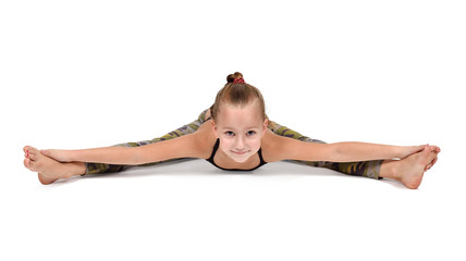 Little girl doing yoga
