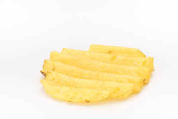 Fototapeta na wymiar Potato chips on white background..