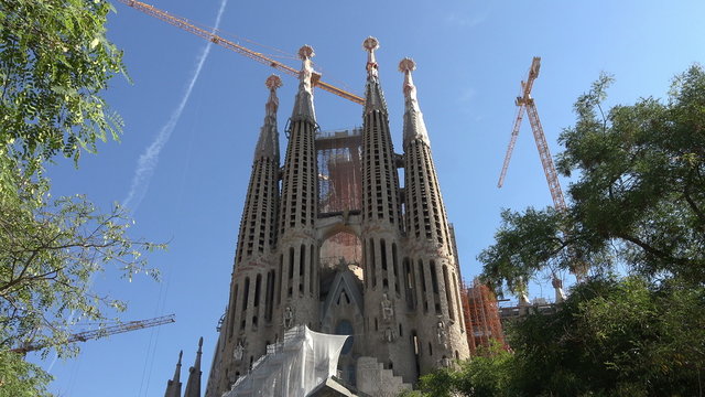 Barcelona Spain Sagrada Familia church 4K 024