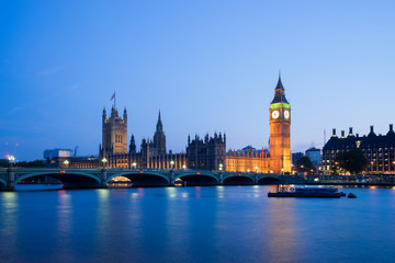 The Palace of Westminster Big Ben at night, London, England, UK.