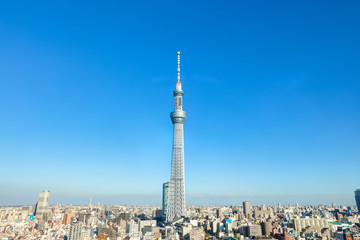 Naklejka premium Tokyo Sky Tree ・ Błękitne niebo