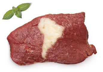 Roast beef meat and fat shaped as America.(series)