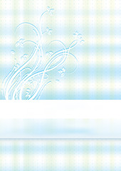 Fancy blue floral background for scrapbook page, vector illustration