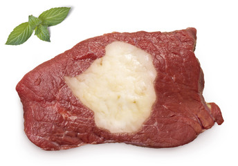 Roast beef meat and fat shaped as Zimbabwe.(series)