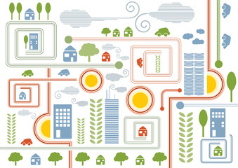 Obraz premium abstract concept of City map, vector illustration