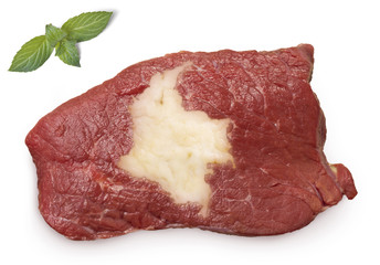 Roast beef meat and fat shaped as Colombia.(series)