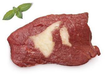 Roast beef meat and fat shaped as Brunei.(series)