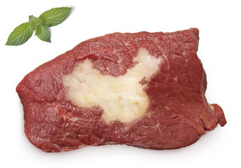 Roast beef meat and fat shaped as China.(series)