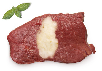 Roast beef meat and fat shaped as Qatar.(series)