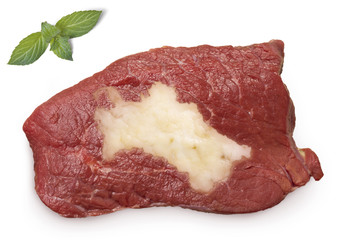 Roast beef meat and fat shaped as Turkmenistan.(series)