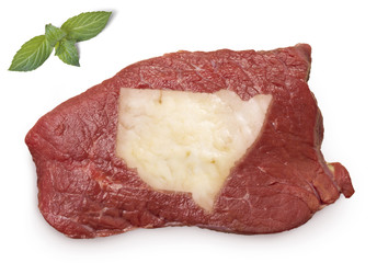 Roast beef meat and fat shaped as New South Wales.(series)
