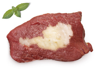 Roast beef meat and fat shaped as Austria.(series)