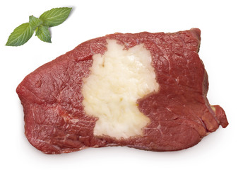Roast beef meat and fat shaped as Germany.(series)