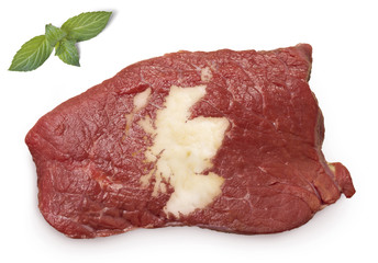 Roast beef meat and fat shaped as Scotland.(series)