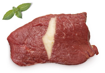 Roast beef meat and fat shaped as Israel.(series)