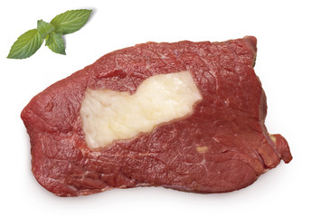 Roast beef meat and fat shaped as Yemen.(series)