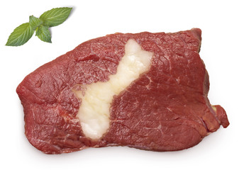 Roast beef meat and fat shaped as Guam.(series)