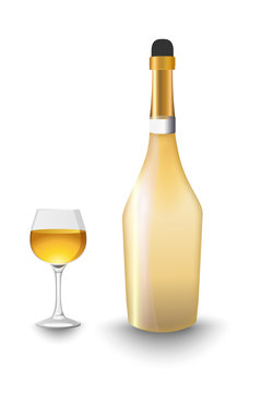 luxury botton wine and glass