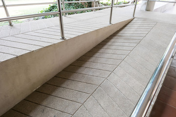 ramp way for support wheelchair disabled people made from sand