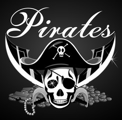 Pirate theme with skull and swords