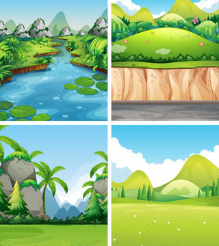 Four different nature scenes