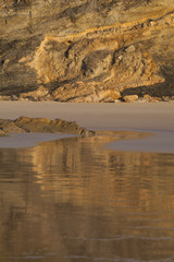High tide in wild coast of Atlantic Ocean in Portugal.