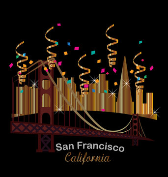 California skyline party city background vector