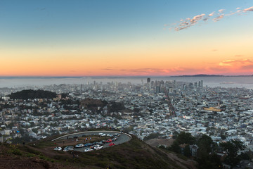 Twin Peaks and Downtown San Francisco