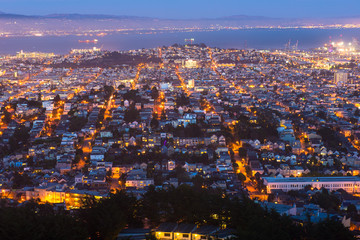 Twin Peaks and Downtown San Francisco