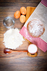 Bread, Flour, Egg and Water. Baking