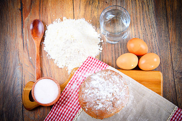 Bread, Flour, Egg and Water. Baking