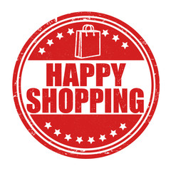 Happy shopping stamp