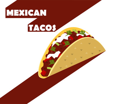 flat design of mexican tacos