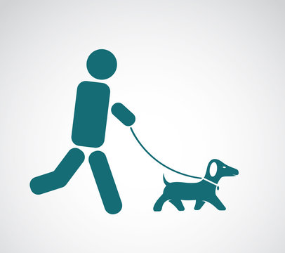 Vector image of an walking dog on white background