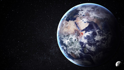 High resolution image of Earth in space. Elements furnished by