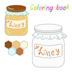 Coloring book honey kids layout for game 