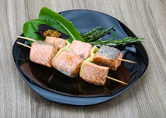 Salmon skewer