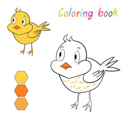 Coloring book chicken kids layout for game