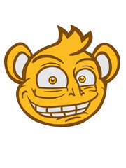 funny grinning cartoon monkey face