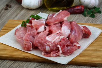 Diced pork meat
