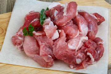 Diced pork meat