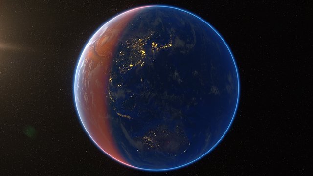 Spinning Earth. Extremely detailed image, including elements furnished by NASA.