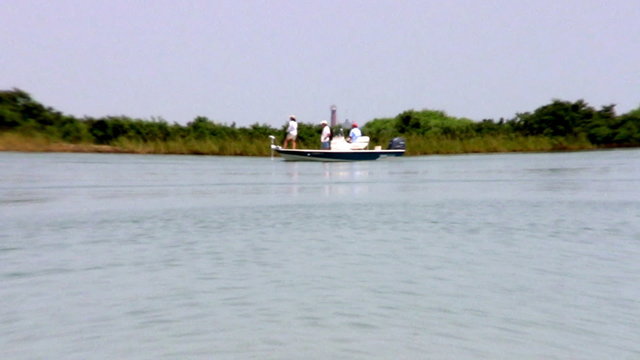 Boat fishing skiff saltwater bay HD