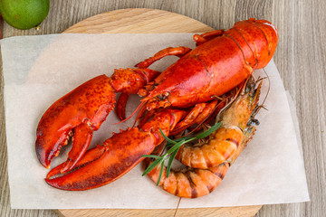 Lobster and shrimps