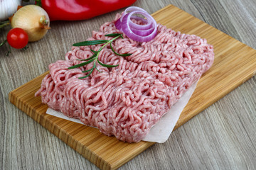 Raw minced pork meat