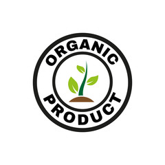 The organic product icon. Eco and bio, ecology symbol. Flat