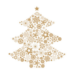 Merry Christmas. Christmas tree with snowflakes. - 93746388
