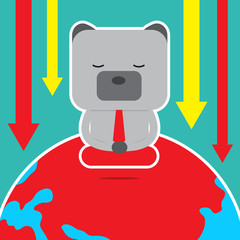 Character design and business and financial concept. 
