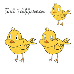 Find differences kids layout for game chicken 