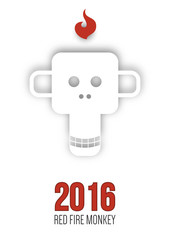 Design inspiration with symbol of 2016 year is monkey